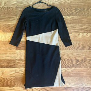 Ann Taylor Size 4 Color Block Long Sleeve Sheath Dress